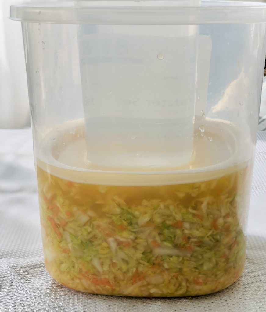 Sauerkraut storage container. 